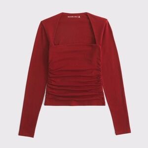 Abercrombie & Fitch The A&F Red Ava Long-Sleeve Top, Medium